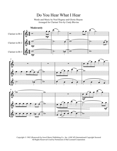 Do You Hear What I Hear Arranged For Bb Clarinet Trio Page 2