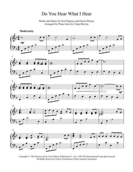 Do You Hear What I Hear Arranged For Piano Solo Page 2
