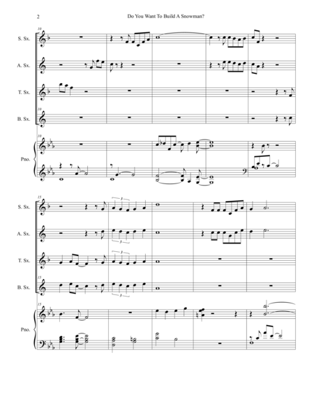 Do You Want To Build A Snowman For Saxophone Quartet Page 2