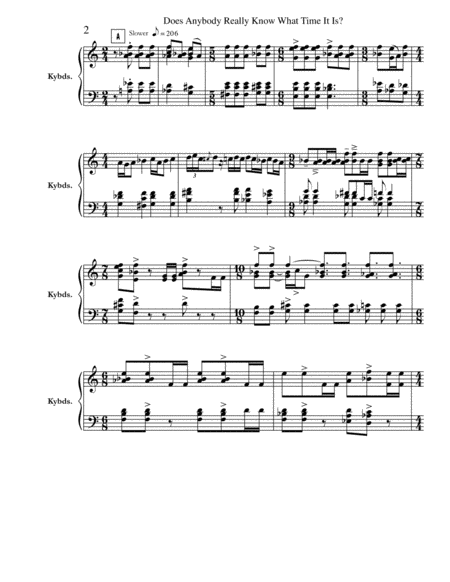 Does Anybody Really Know What Time It Is Chicago Full Score Set Of Parts Page 2