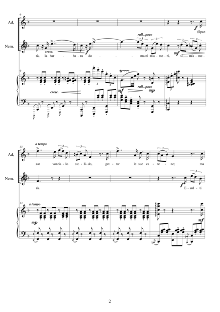 Donizetti L Elisir D Amore Esulti Pur La Barbara Act1 Soprano Tenor And Piano Page 2