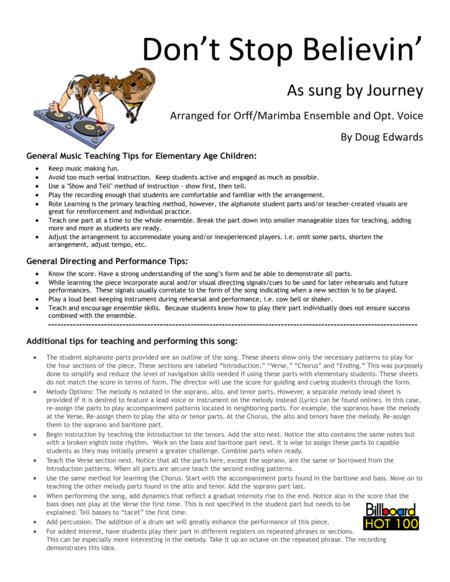 Dont Stop Believin As Performed By Journey Page 2