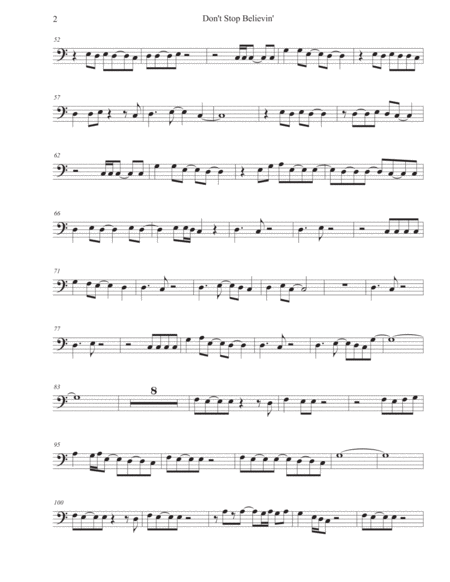 Dont Stop Believin Easy Key Of C Cello Page 2