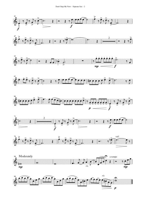 Dont Stop Me Now For Saxophone Quartet Page 2