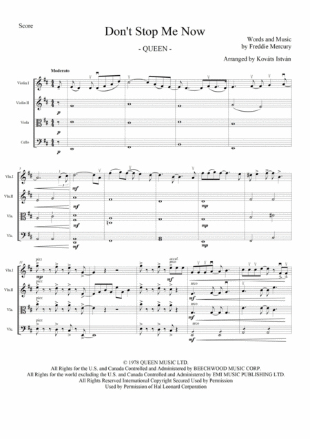 Dont Stop Me Now For String Quartet Page 2