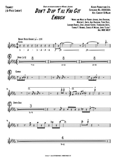 Dont Stop Till You Get Enough 4 Piece Brass Section Page 2