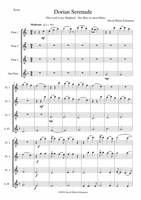 Dorian Serenade The Lord Is My Shepherd For Flute Quartet 3 Flutes And 1 Alto Flute Page 2