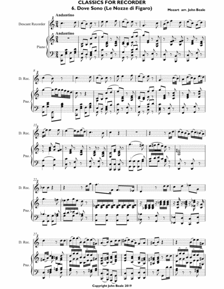 Dove Sono For Descant Recorder Page 2