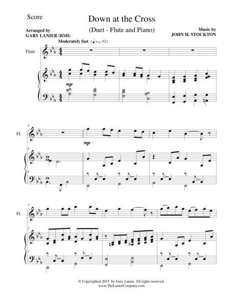 Down At The Cross Duet Flute And Piano Score And Parts Page 2