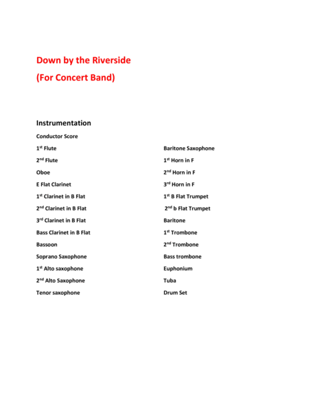 Down By The Riverside For Pep Band Concert Band Basketball Band Jazz Combo Page 2