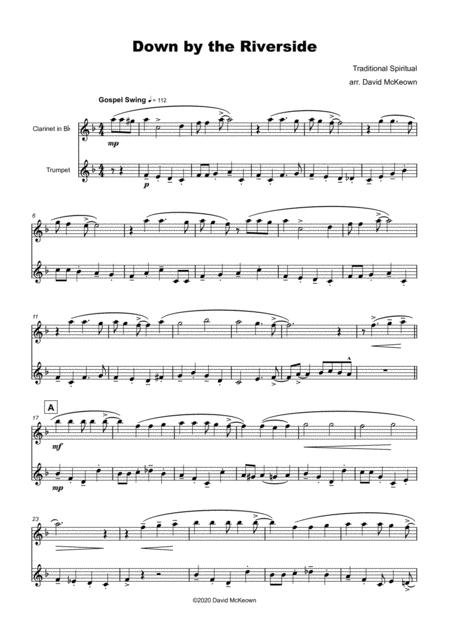 Down By The Riverside Gospel Hymn For Clarinet And Trumpet Duet Page 2