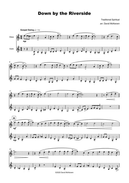 Down By The Riverside Gospel Hymn For Oboe And Violin Duet Page 2