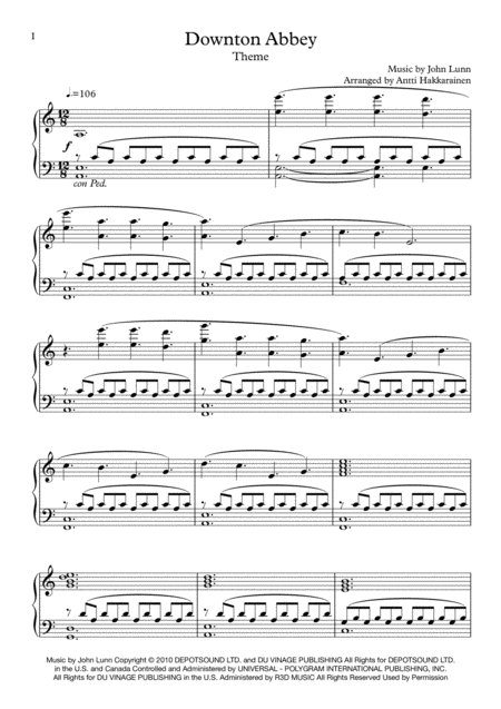 Downton Abbey Theme Piano Page 2