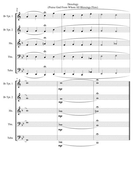 Doxology Jazz Harmonization For Brass Quintet Praise God From Whom All Blessings Flow Page 2