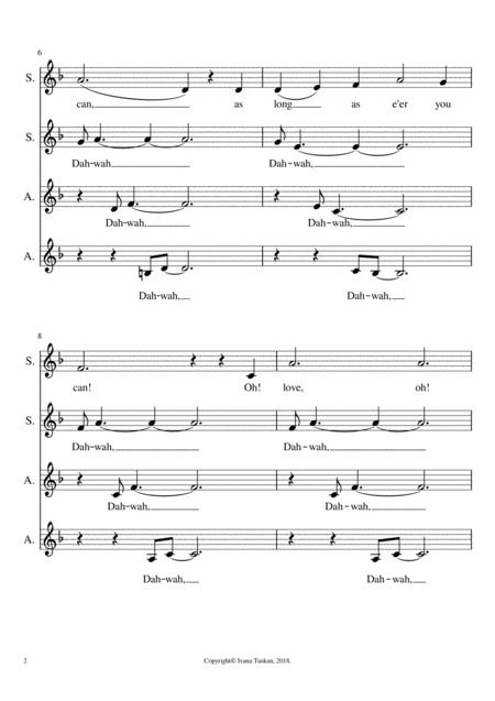 Dream Of Love Ssaa F Major Page 2