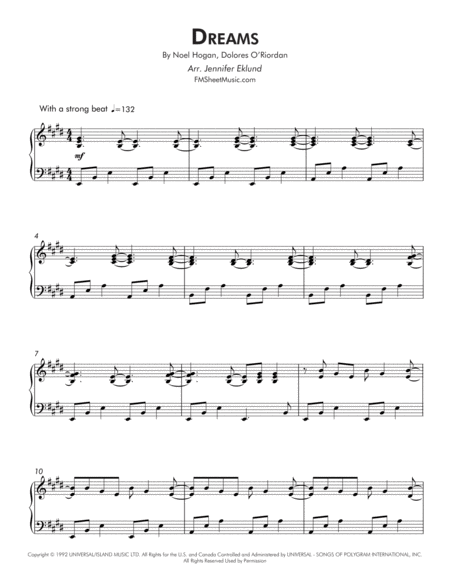 Dreams Late Intermediate Piano Page 2