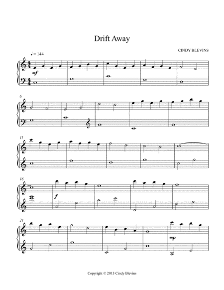 Drift Away An Original Solo For Double Strung Harp Page 2