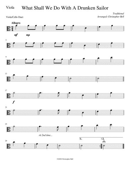 Drunken Sailor Easy Violin Cello Duet Page 2