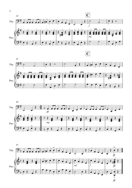 Drunken Sailor For Tuba And Piano Page 2