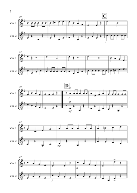 Drunken Sailor For Violin Duet Page 2