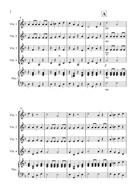 Drunken Sailor For Violin Quartet Page 2