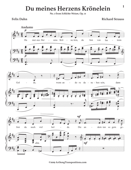 Du Meines Herzens Krnelein Op 21 No 2 D Major Page 2