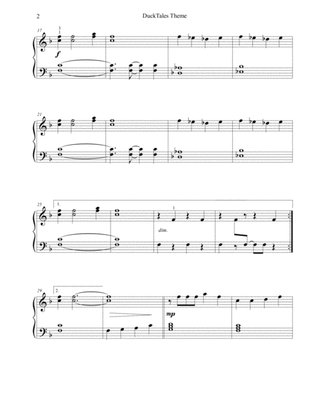 Ducktales Theme Easy Piano Page 2