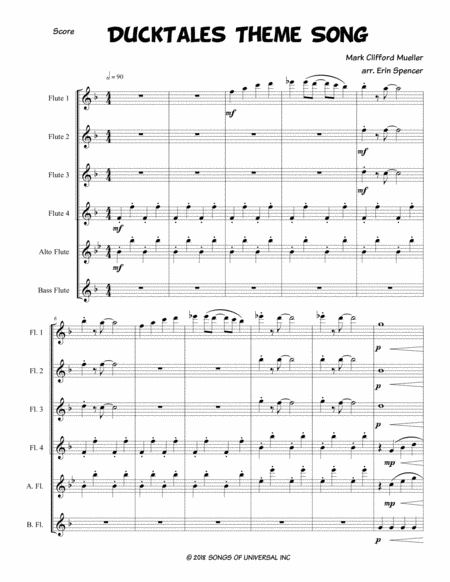 Ducktales Theme Song For Easy Flute Choir Page 2