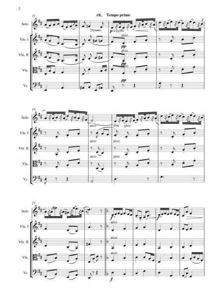 Dvorak Humoresque For Violin Solo With String Orchestra Page 2