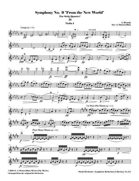 Dvorak Largo From Symphony No 9 Op 95 Arrangement For String Quartet Parts Page 2