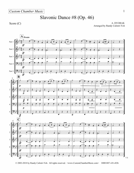 Dvorak Slavonic Dance 8 Brass Quintet Page 2