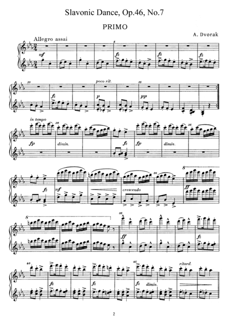 Dvorak Slavonic Dance Op 46 No 7 For Piano Duet Pd887 Page 2