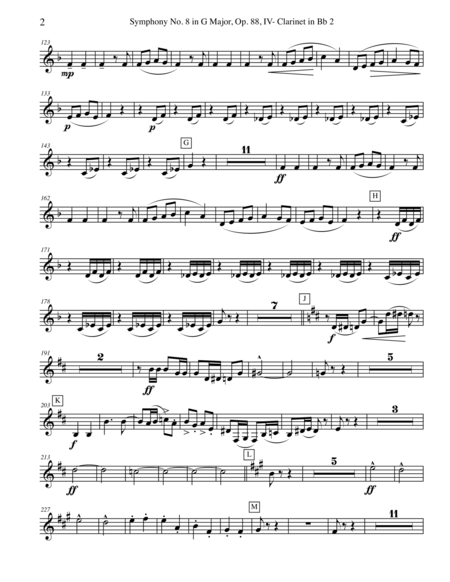 Dvorak Symphony No 8 Movement Iv Clarinet In Bb 2 Transposed Part Op 88 Page 2