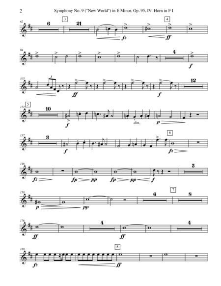 Dvorak Symphony No 9 New World Movement Iv Horn In F 1 Transposed Part Op 95 Page 2