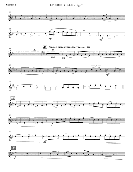 E Pluribus Unum Bb Clarinet 1 Page 2