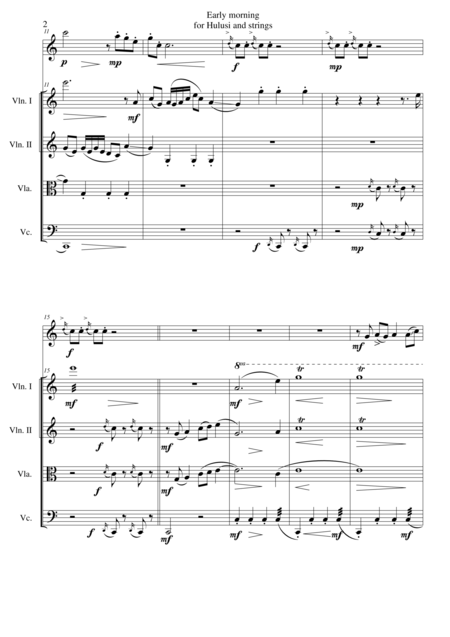 Early Morning For Hulusi Or Flute And Strings Page 2