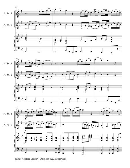 Easter Alleluia Medley Trio Alto Sax 1 Alto Sax 2 Piano Score And Parts Page 2