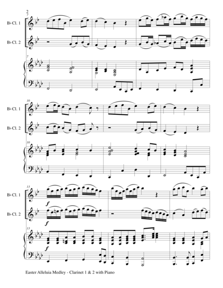 Easter Alleluia Medley Trio Bb Clarinet 1 2 With Piano Score And Parts Page 2