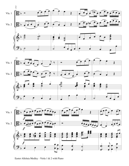 Easter Alleluia Medley Trio Viola 1 2 With Piano Score And Parts Page 2