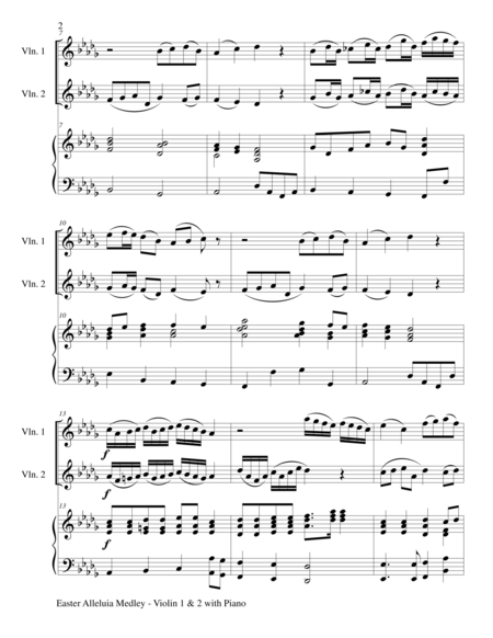 Easter Alleluia Medley Trio Violin 1 2 With Piano Score And Parts Page 2