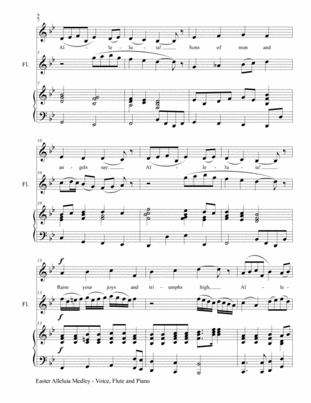 Easter Alleluia Medley Voice Flute And Piano Score Parts Included Page 2