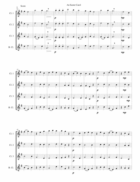 Easter Carol For Clarinet Quartet Page 2