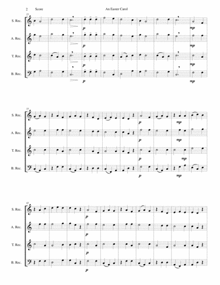 Easter Carol For Recorder Quartet Page 2