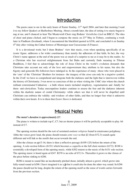 Easter Dawn Visionary Motet For Ssaattb Piano Page 2