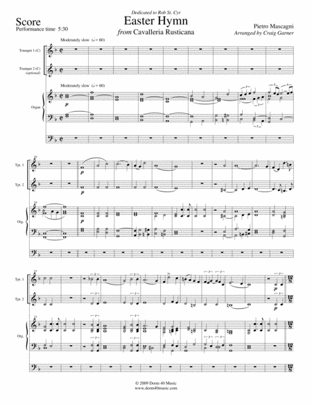 Easter Hymn From Cavalleria Rusticana For Trumpets And Organ Page 2