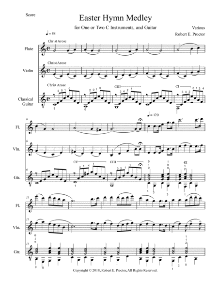 Easter Hymn Medley For Flute Violin And Guitar Page 2