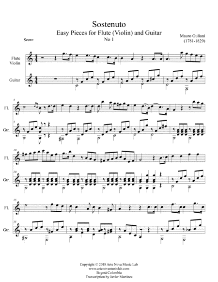 Easy Pieces For Violin And Guitar No 1 Sostenuto Page 2