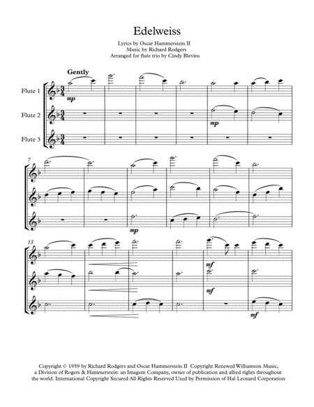 Edelweiss Arranged For Flute Trio Page 2