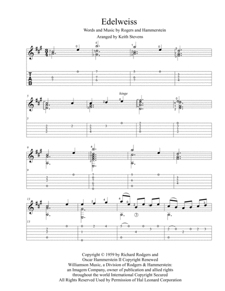 Edelweiss For Classical Guitar Page 2