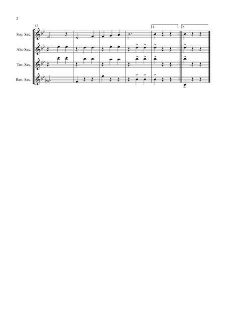 Edelweiss From The Sound Of Music For Saxophone Quartet Page 2